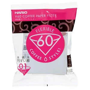 Filtry papírové Hario V60-01 100ks, bílé,Papírové filtry Hario V60-01 100 ks, bílé (VCF-01-100W)
