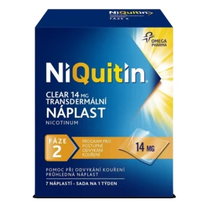 NiQuitin Clear - Fáze 2 Nikotinové náplasti 7 x 14 mg
