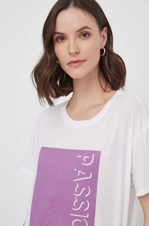 Bavlnené tričko Mos Mosh dámsky, fialová farba