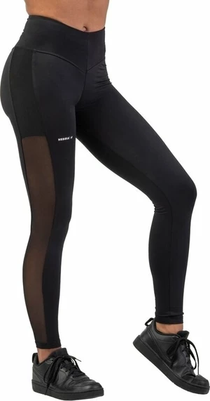 Nebbia Black Mesh Design Leggings "Breathe" Black S Pantalon de fitness