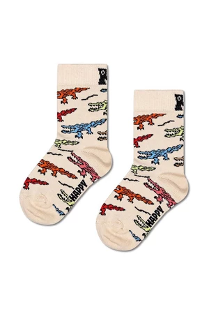 Detské ponožky Happy Socks Kids Crocodile Sock béžová farba
