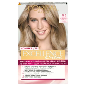 Loréal Paris Excellence Creme odstín 8.1 blond světlá popelavá barva na vlasy