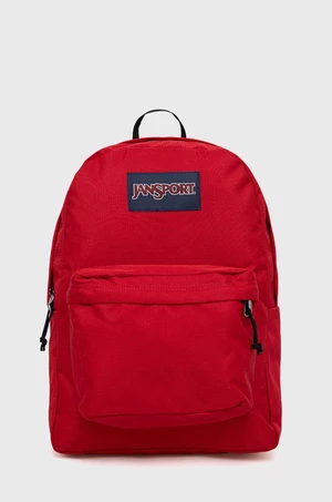 Ruksak Jansport červená farba, veľký, jednofarebný