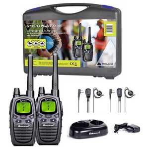 Midland G7 Pro 2er Kofferset, PMR446 Doppelstandlader, MA24-L Headsets C1090.18 PMR rádiostanica/vysielačka sada 2 ks