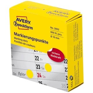 Avery-Zweckform 3852 popisovače etikiet Ø 10 mm žltá 800 ks permanentné papier