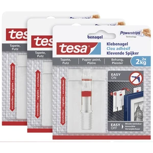 tesa 77777 Nastaviteľný lepiaci klinec na tapety a sadru  biela Množstvo: 6 ks