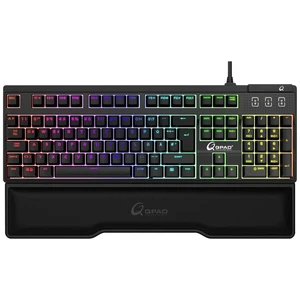 QPAD MK75-DE káblový herná klávesnica podsvietenie, Switch: hnedá, gélová opierka pod zápästie nemecká, QWERTZ čierna, R