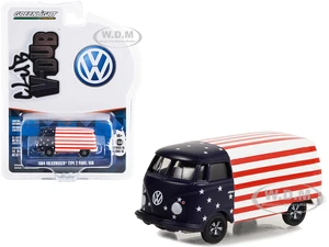 1964 Volkswagen Type 2 Panel Van American Flag Livery "Club Vee V-Dub" Series 15 1/64 Diecast Model Car by Greenlight