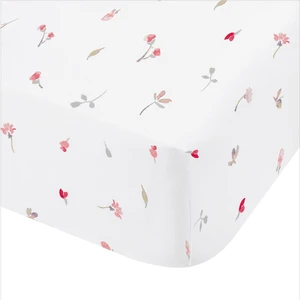 Bielo-červená plachta Catherine Lansfield Jasmine Floral, 135 x 190 cm