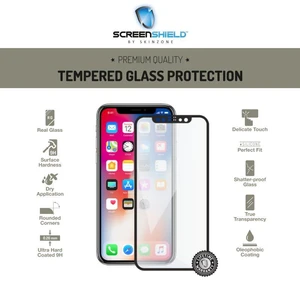 Temperált védőüveg Screenshield 3D for Apple iPhone X - Full Cover Black - Élettartam garancia