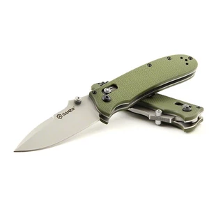 Zatvárací nôž G704 Ganzo® – Strieborná čepeľ - Satin, Zelená (Farba: Zelená, Varianta: Strieborná čepeľ - Satin)
