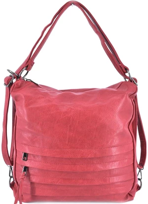 Dámská kabelka a batoh v jednom - červená