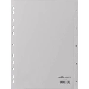 Durable 6505 register DIN A4 43952 polypropylen sivá 5 kariet vyrazené otvory 650510