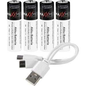 Maxxmee AA-USB-C tužkový akumulátor typu AA  Ni-MH 1600 mAh 1.2 V 4 ks