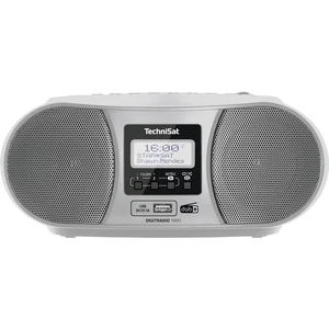 TechniSat DIGITRADIO 1990 CD-rádio DAB+, FM AUX, Bluetooth, CD, DAB+, UKW, USB  s USB nabíjačkou, funkcia alarmu striebo