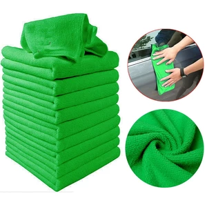 10pcs Soft Cleaning Cloth Green Micro Fiber Car Care Duster Towel 29x29cm
