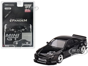 Nissan Silvia (S15) "Rocket Bunny" RHD (Right Hand Drive) Black Pearl Limited Edition to 9600 pieces Worldwide 1/64 Diecast Model Car by True Scale M