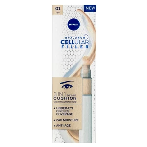 NIVEA Hyaluron Cellular Filler Cushion Tónovací očný krém v hubičke 3 v 1 01 svetlý odtieň 4 ml