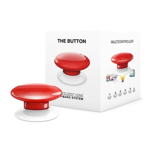 Tlacitko Fibaro Button, Z-Wave Plus (FIB-FGPB-103-ZW5) červené inteligentné bezdrôtové tlačidlo • kompatibilné so systémom Z-Wave • Bluetooth • jednod