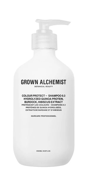 Grown Alchemist Šampon pro barvené vlasy Hydrolyzed Quinoa Protein, Burdock, Hibiscus Extract (Colour Protect Shampoo) 500 ml