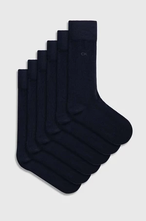 Ponožky Calvin Klein 6-pak pánske, tmavomodrá farba, 701220505,