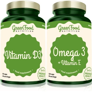 GreenFood Nutrition Omega 3 with Vitamin E + Vitamin D3 sada (pro podporu činnosti nervové soustavy)