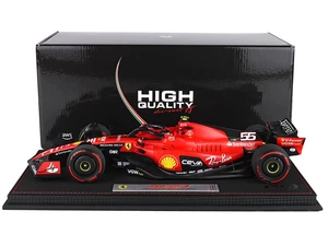 Ferrari SF-23 55 Carlos Sainz Formula One F1 Bahrain GP (2023) with DISPLAY CASE Limited Edition to 80 pieces Worldwide 1/18 Diecast Model Car by BBR