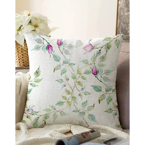 Beżowa poszewka na poduszkę z domieszką bawełny Minimalist Cushion Covers Roses, 55x55 cm