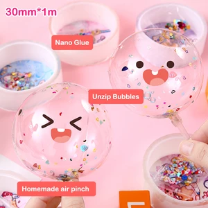 1PC Diy Nano Bubble Tape Multipurpose Blowing Craft Children Pinch Toy Making High Sticky Transparent Adhesive for Students