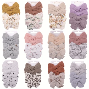New 4-piece Set of Children's Hair Accessories, Baby Pure Cotton Bow Hair Clip