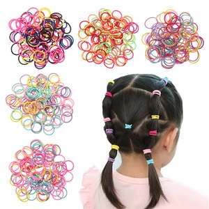 100pcs/lot 2CM Hair Accessories Girls Rubber Bands Scrunchy Elastic Hair Bands Kids Baby Headband Decorations Ties Gum for Hair