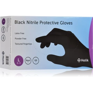 Holík Nitril Black nitrilové nepudrované ochranné rukavice velikost L 2x50 ks