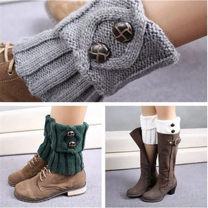 Fashion Womens Twist-knitted Ladies Socks Leg Warmers Socks Short Flap Boot Cover Socks Winter Warm Socks