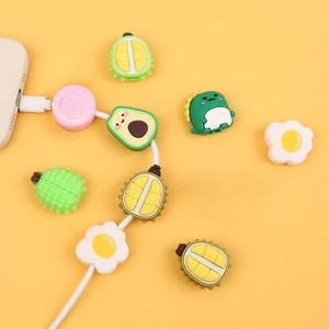 Cute Cartoon Cable Protector Wire Organizer Winder Saver For USB Charging Cable Data Line Earphones Cord Protector Cover