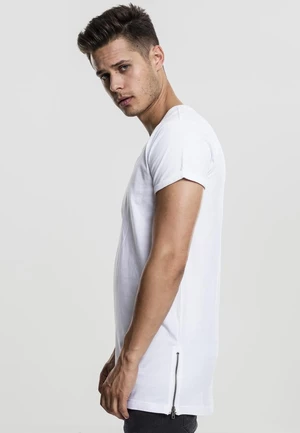 White T-shirt with long side zipper