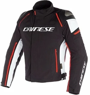 Dainese Racing 3 D-Dry Black/White/Fluo Red 60 Giacca in tessuto