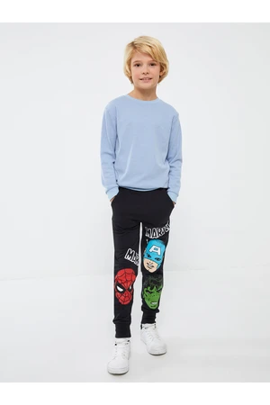 LC Waikiki Boy's Jogger Sweatpants with an Elastic Waist Marvel Print
