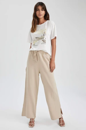 DEFACTO Straight Fit Linen Blend Trousers