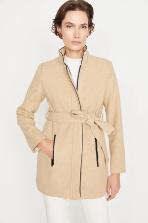 Trendyol Beige Belted Cachet Coat