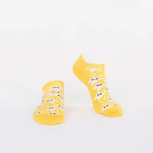 Men's yellow short socks with fairytale lights