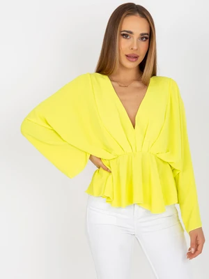 One-size yellow blouse with Raquela's V-neck