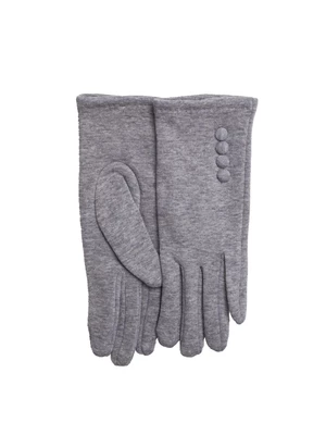 Light grey gloves with buttons