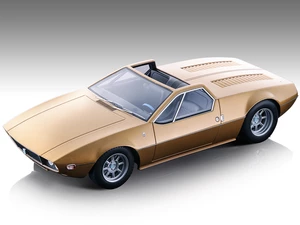 1966 De Tomaso Mangusta Spyder Gold Metallic Limited Edition to 40 pieces Worldwide 1/18 Model Car by Tecnomodel