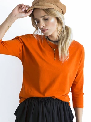 Basic blouse with 3/4 sleeves, dark orange