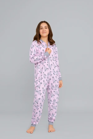 Pecora girls' jumpsuit with long sleeves, long trousers - print