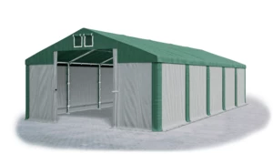 Garážový stan 6x8x3m střecha PVC 560g/m2 boky PVC 500g/m2 konstrukce ZIMA Šedá Zelená Zelené,Garážový stan 6x8x3m střecha PVC 560g/m2 boky PVC 500g/m2