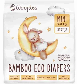 Wooden Spoon Woopies detské EKO plienky Mini 3-8 kg 36 ks