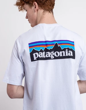 Tričko Patagonia M's P-6 Logo Responsibili-Tee White