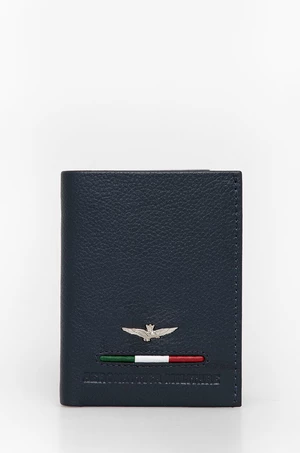 Kožená peňaženka Aeronautica Militare pánsky, tmavomodrá farba, AM154