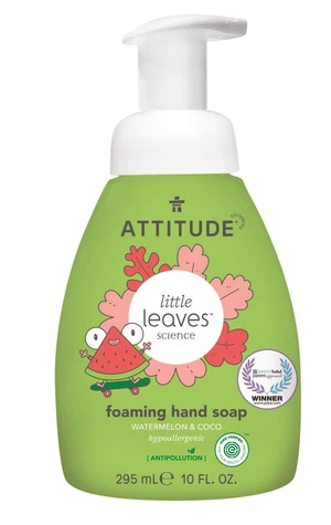 Attitude Little Leaves detské penivé mydlo na ruky s vôňou melóna a kokosu 295 ml